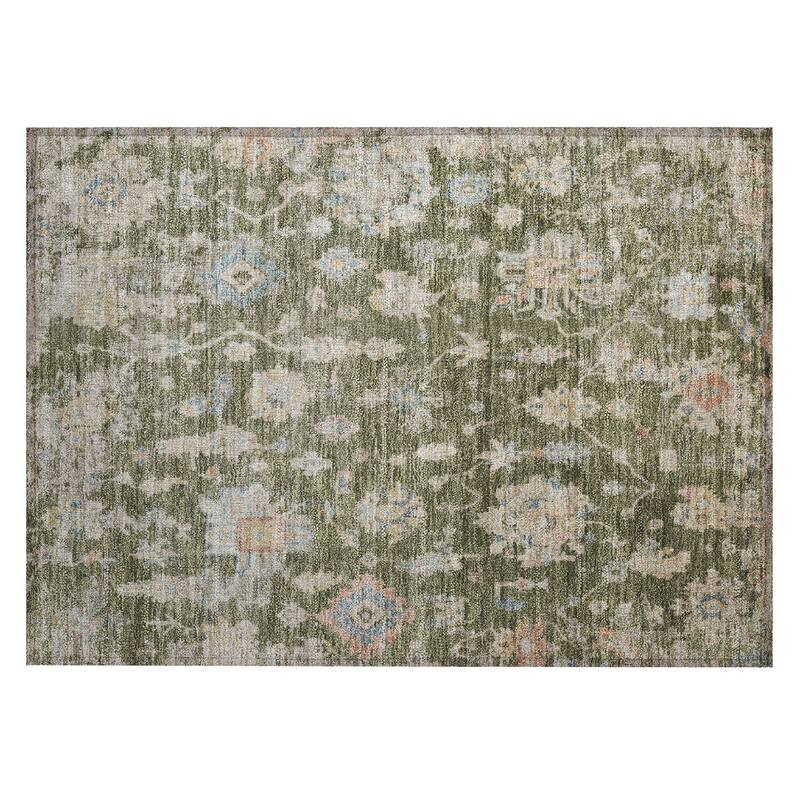 Machine Washable Indoor/ Outdoor Casual Traditional Chantille Rug