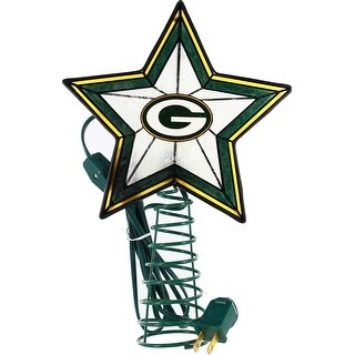 Shop Green Bay Packers Art Glass Tree Topper Overstock 18682434