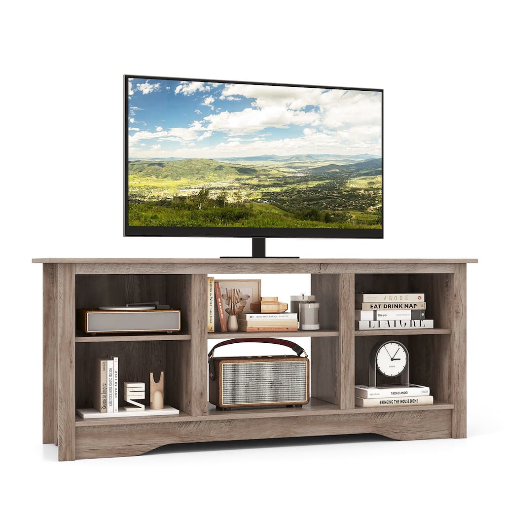 Gymax 58'' TV Stand Entertainment Center w/ 3-Adjustable Shelves for