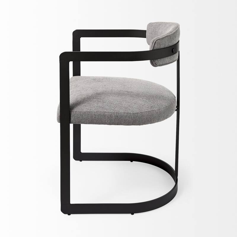 Upholstered Dining Arm Chair with Metal Frame and Cushion - 21” x 20” x 30”