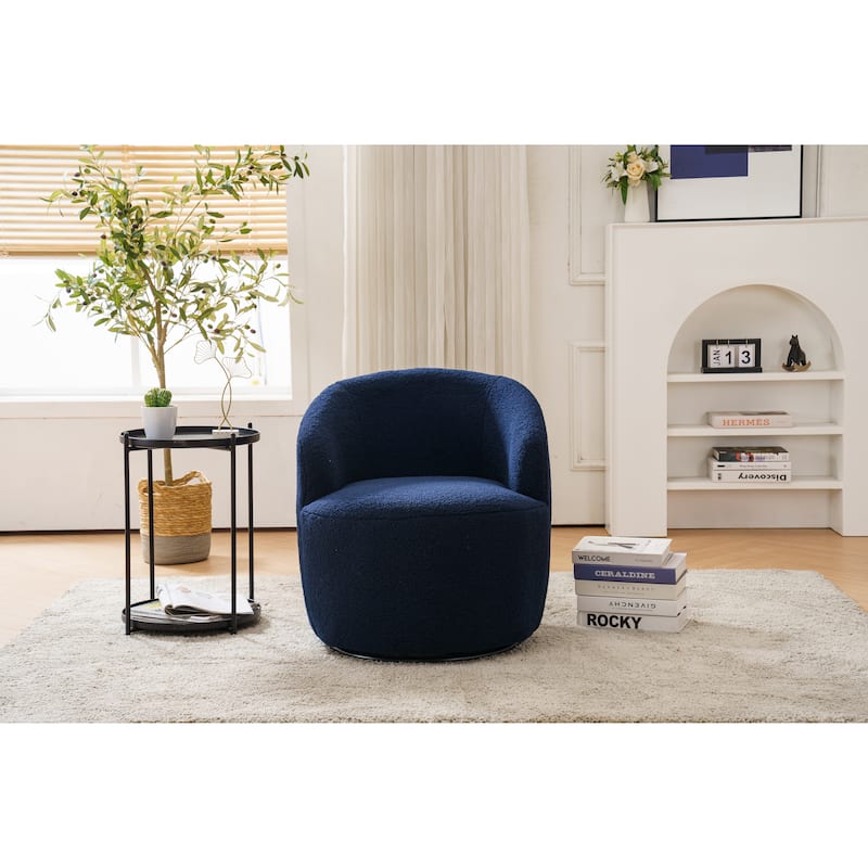 Teddy Fabric Swivel Accent Armchair Barrel Chair