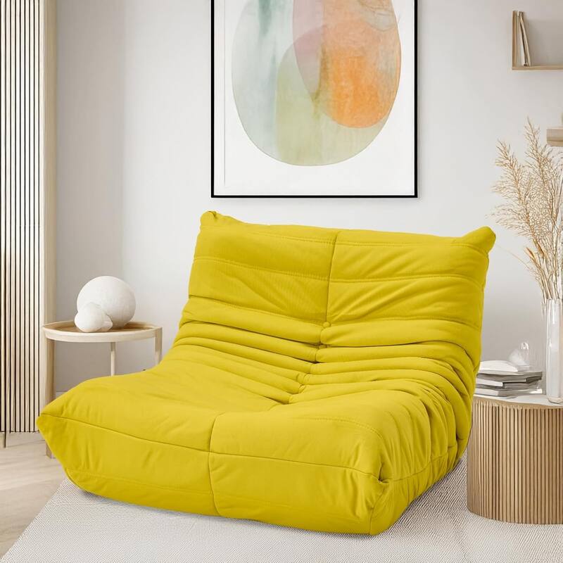EROMMY Bean Bag Chair Togo Sofa - 28D Memory Foam Floor Chair for Adults & Kids, Lightweight Faux Leather Lounger in 5 Colors