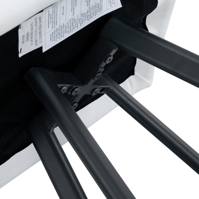 Stylish White Modern PU Material Six-Chair Set Two Designs, Unified Aesthetics