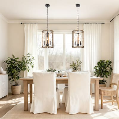 Modern Farmhouse 3-Light Chandelier Foyer Pendant Island Light for Dining Room