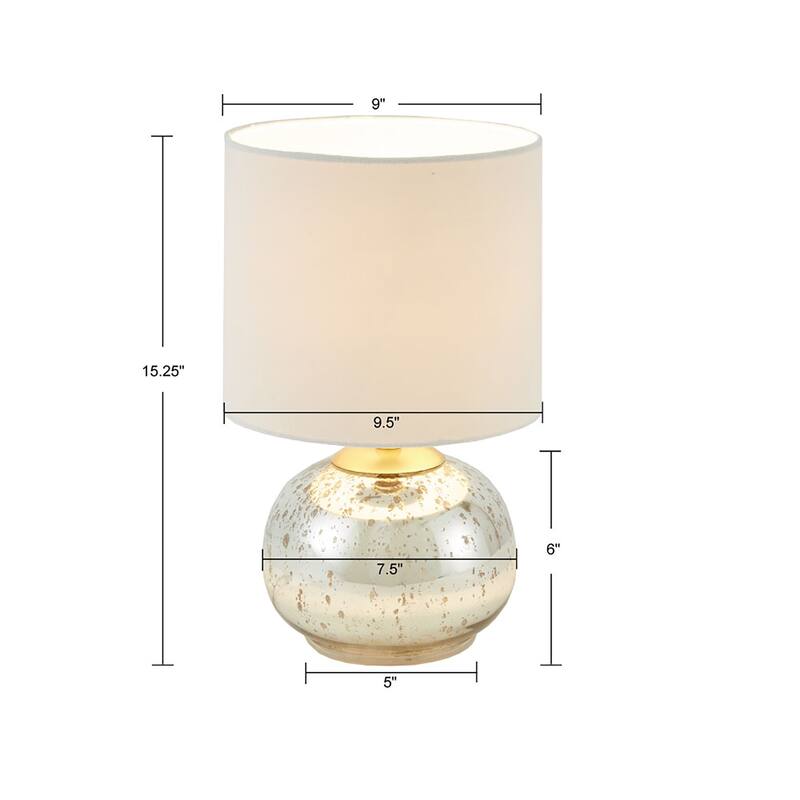 510 Design Saxony Silver Metallic Glass Table Lamp