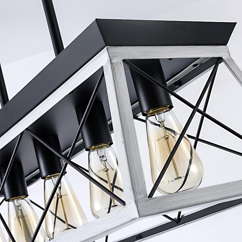 5-Light Metal Solid Ceiling Lights Industrial Kitchen Island Pendant Light Fixture