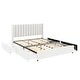 preview thumbnail 6 of 9, Queen Size Boucle Upholstered Platform Bed with 4 Storage Drawers, No Box Spring Required