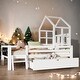 preview thumbnail 2 of 10, Full House Bed with Ladder & Storage, White