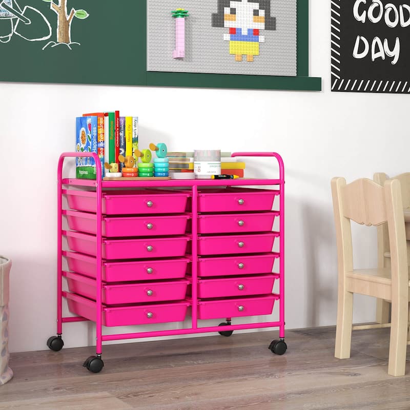 Costway 12 Drawers Rolling Cart Storage Scrapbook Paper Studio - See Details