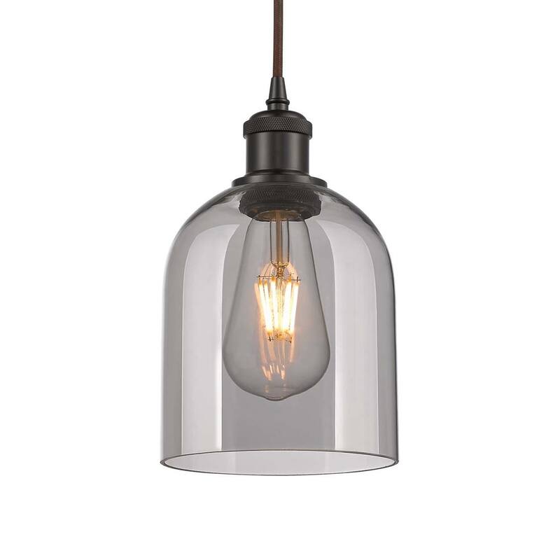 Innovations Lighting 516-1P-10-6 Bella Pendant Bella 6" Wide Mini - Oil Rubbed Bronze / Light Smoke