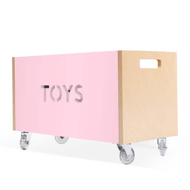 Taylor & Olive Marigold Toy Chest on Casters - Maple Finish - Pink