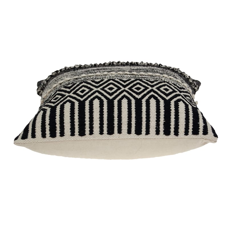 Parkland Collection Abali Transitional Black and White Pillow Cover