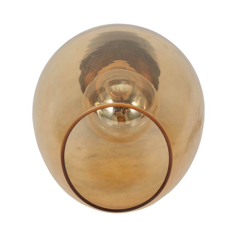 Sagebrook Home 16" Mikeno Glass And Marble Table Lamp, Gold, 16"H - 9" x 9" x 16"