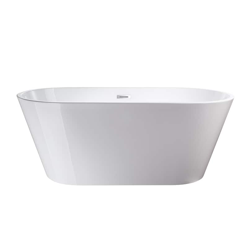 Vanity Art 67" X 32" Non-Slip White Acrylic Freestanding Bathtub