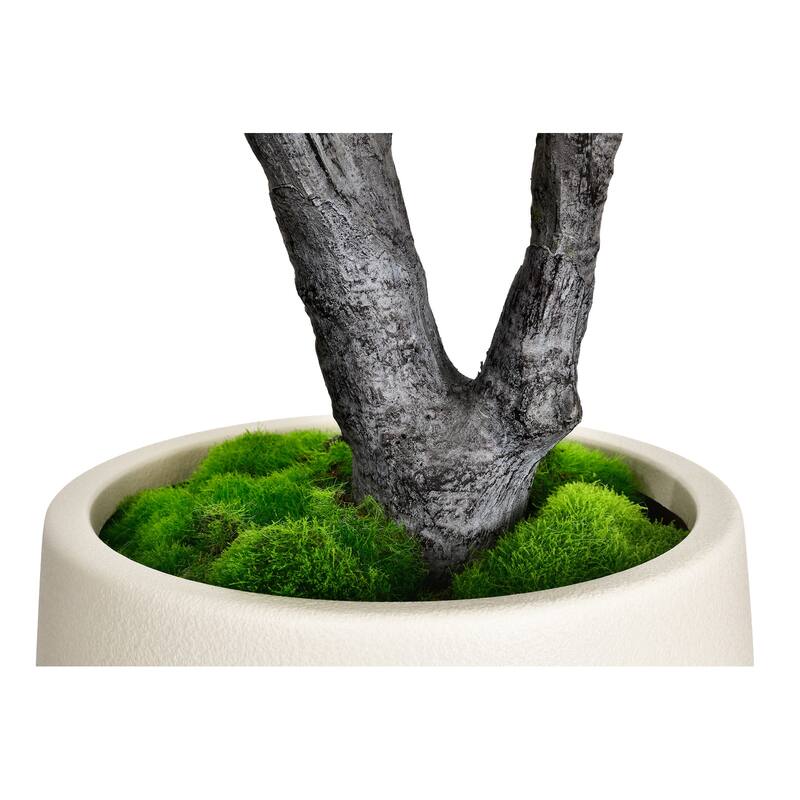 Artificial Fiddle Leaf Fig Tree in White Decor Pot, Faux Green Plant