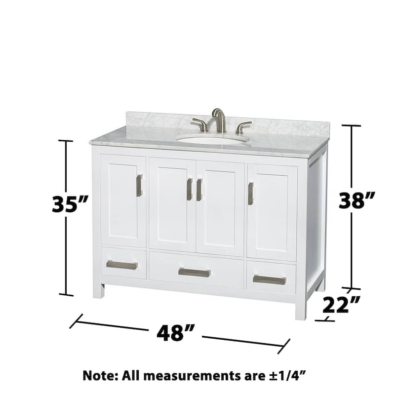 Wyndham Collection Sheffield 48" Freestanding Vanity Set with Hardwood