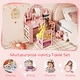 preview thumbnail 10 of 8, Gymax Kids Vanity Desk w/Mirror & Lights Princess Pretend Play Makeup