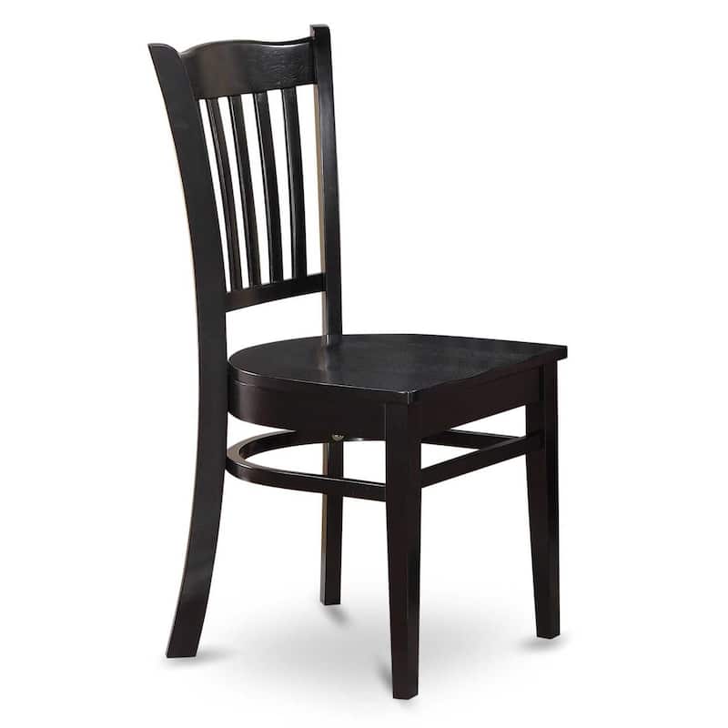 HomeStock 3-Pc Black Finish Rectangular Solid Wood Top With Butterfly Leaf Dining Table Set