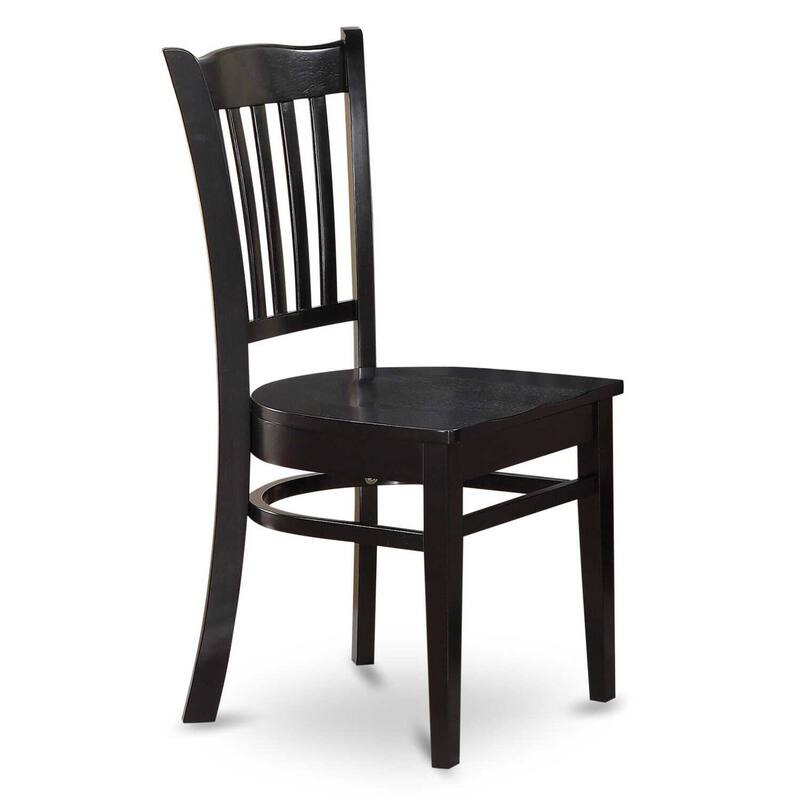 HomeStock 5-Piece Black and Cherry Finish Solid Wood Top Dining table with 4 Chairs with Slat Back