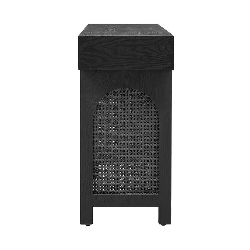 47.2" Console Table with Rattan Accents & 2 Drawers