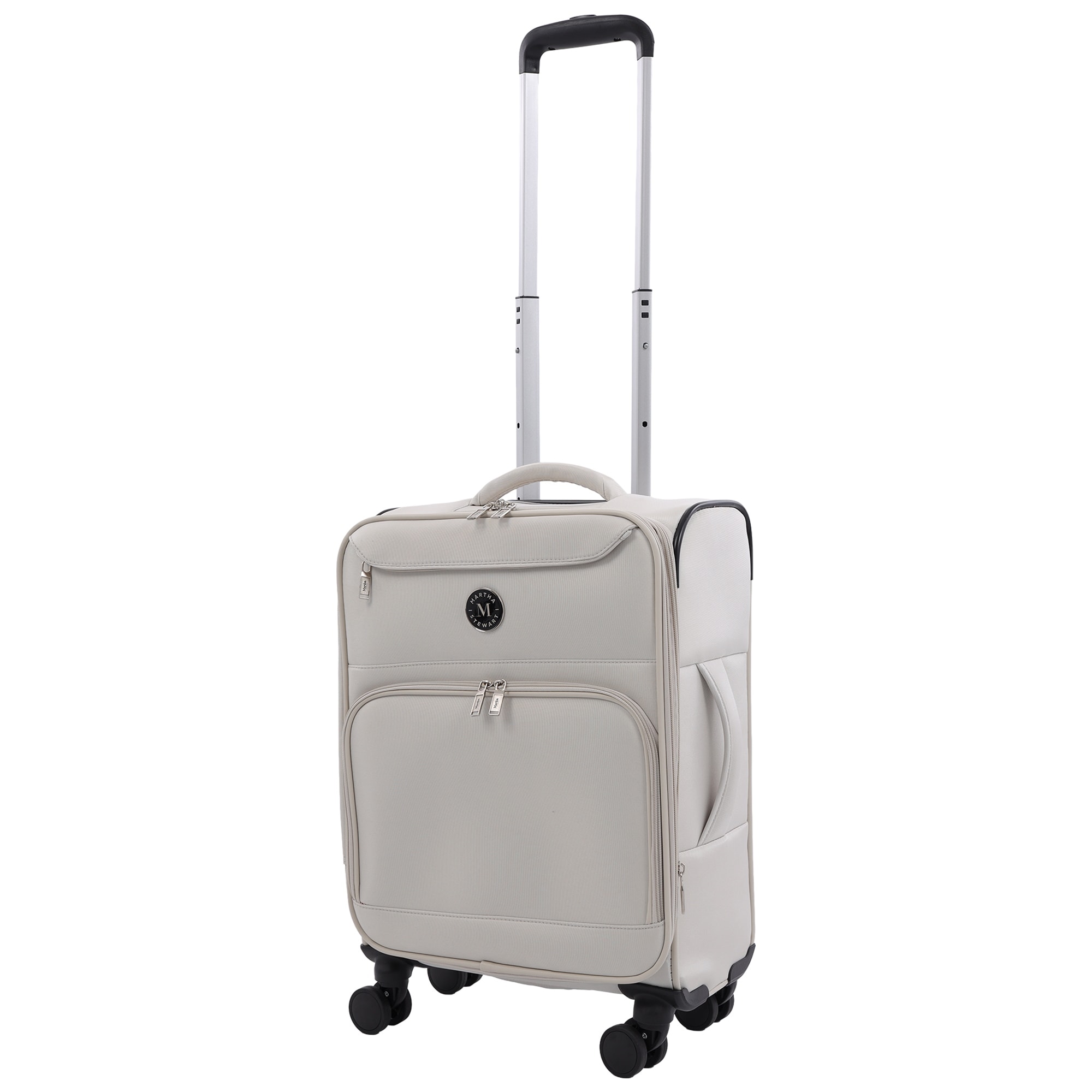 Martha Stewart 22" Softside Carry-On Luggage - Expandable Spinner with 8 Wheels & Front Zip Pockets