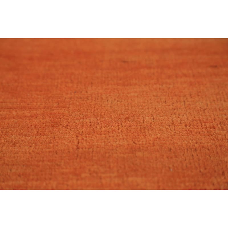 Orange Gabbeh Oriental Rug Hand-Knotted Foyer Wool Carpet - 3'4" x 4'10"
