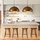 preview thumbnail 39 of 50, 1-Light Industrial Farmhouse Oversized Pendant Gold Leaf Hammered Semi-Sphere Dome Pendant Light for Kitchen Island