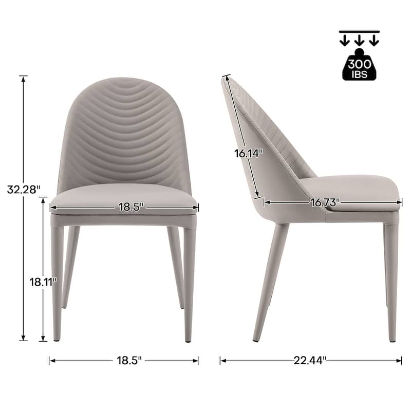 Fully Assembled Microfiber Leather Upholstered Dining Chairs, Set of 2 - 22.44"D x 18.5"W x 32.28"H