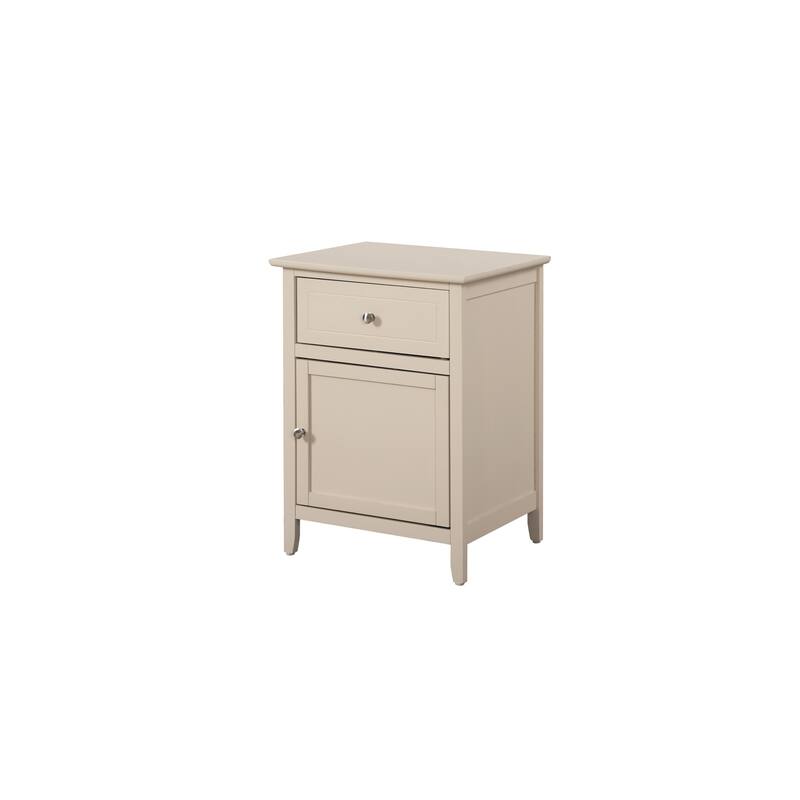 Beige Nightstand 28x23x17 with Three Drawers, Contemporary Bedside Table for Bedroom Storage and Rich Stylish Finish