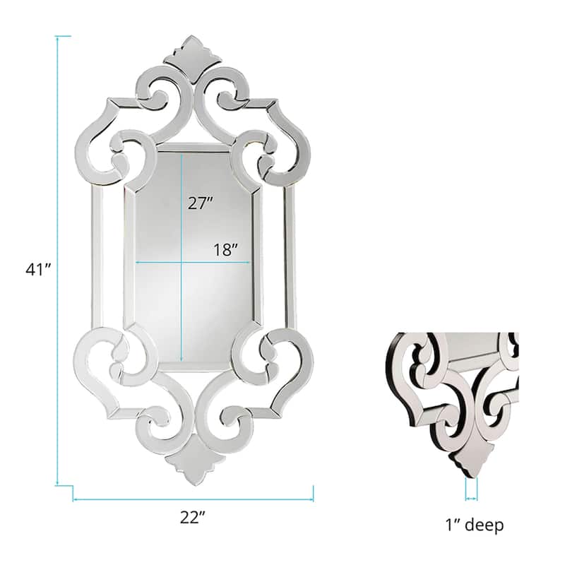 Allan Andrews Patrice Venetian Styled Wall and Accent Mirror - mirrored