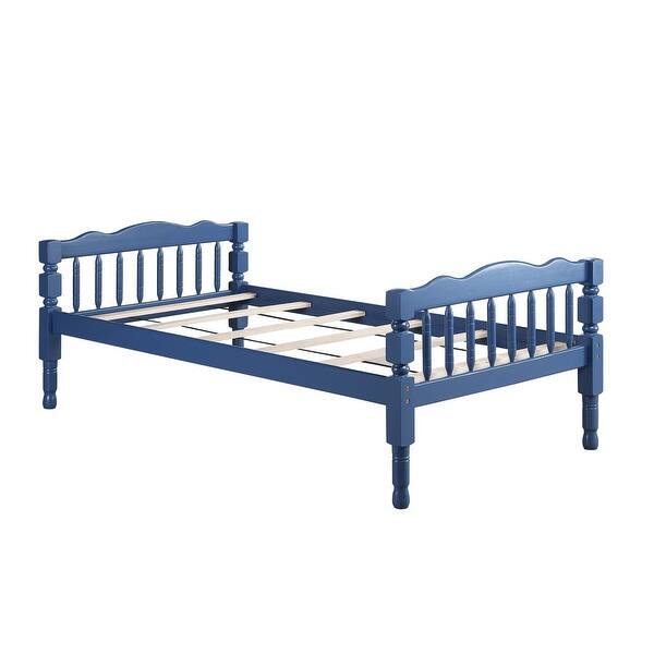 slide 2 of 10, Convertible Twin over Twin Bunk Bed with Ladder Blue