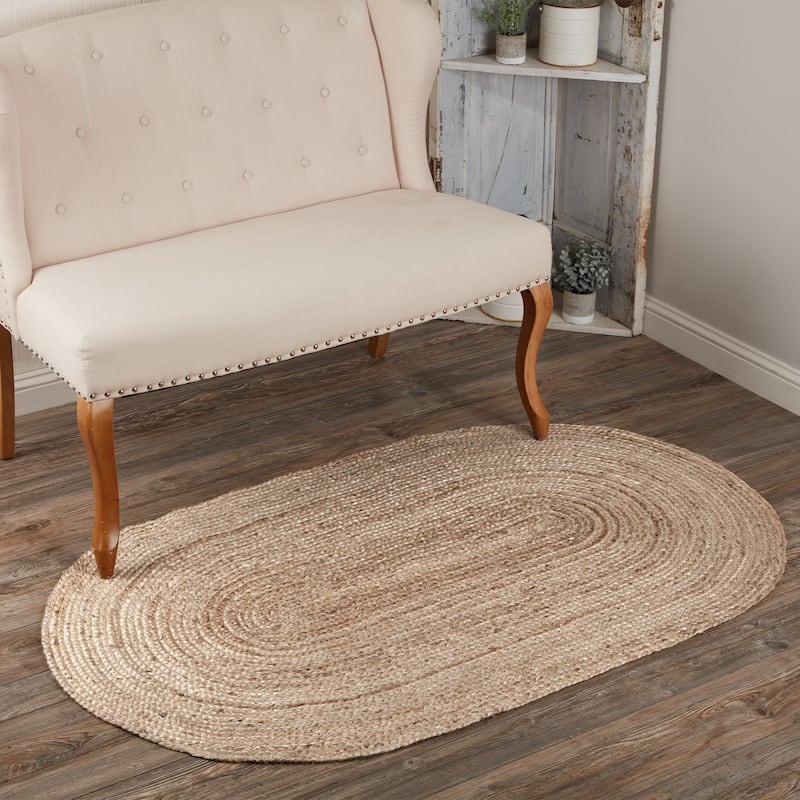 Natural Jute Rug Oval w/ Pad 36x60