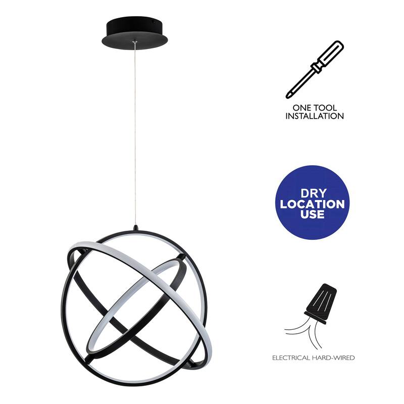 C Cattleya 16-inch 3000K Adjustable Globe Modern LED Chandelier