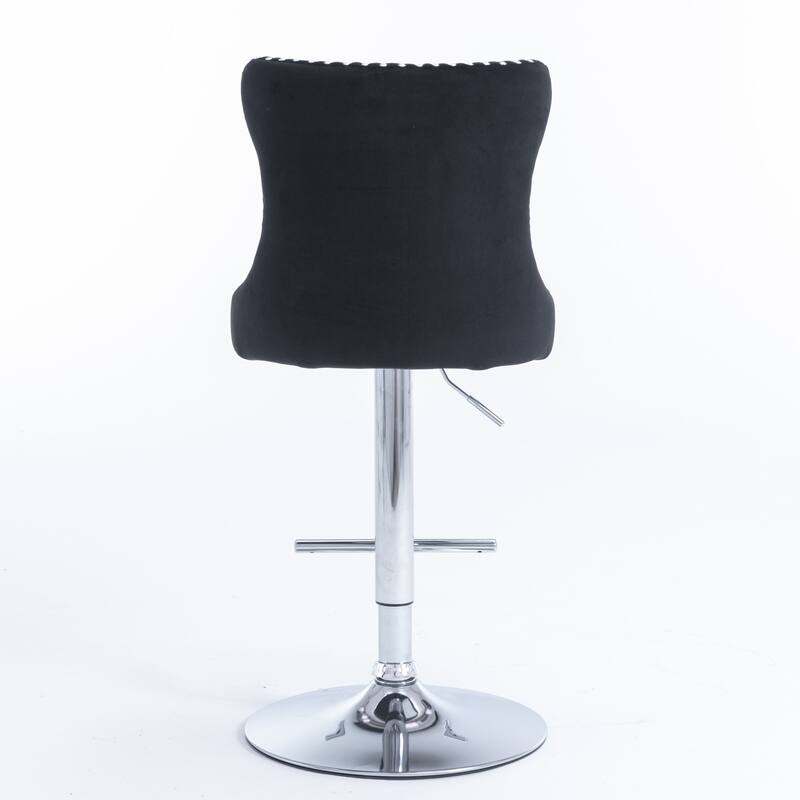 Modern Upholstered Swivel Barstools with Adjusatble Seat Height,Set of 2