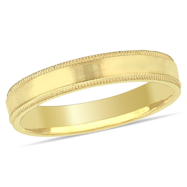 Miadora Ladies Fancy Textured Wedding Band in 10k Yellow Gold (3mm). Opens flyout.