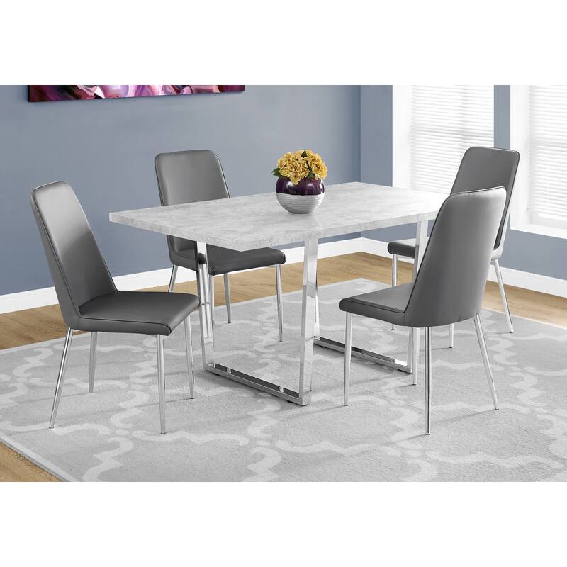 Dining Table, Rectangular, Kitchen, Dining Room, Chrome Metal