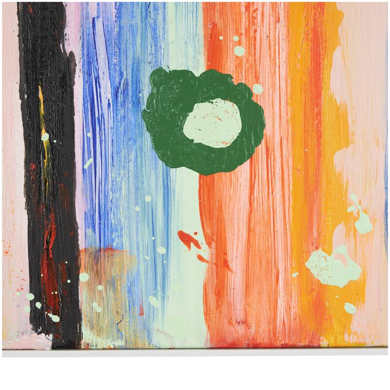 Canvas Abstract Paint Stroke Decorative Wall Art with White Frame - Multi Colored - Roche River Decor