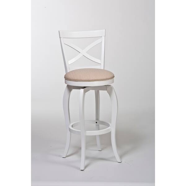 Shop The Gray Barn Chatterly White And Beige Swivel Wood Stool Overstock 8757201