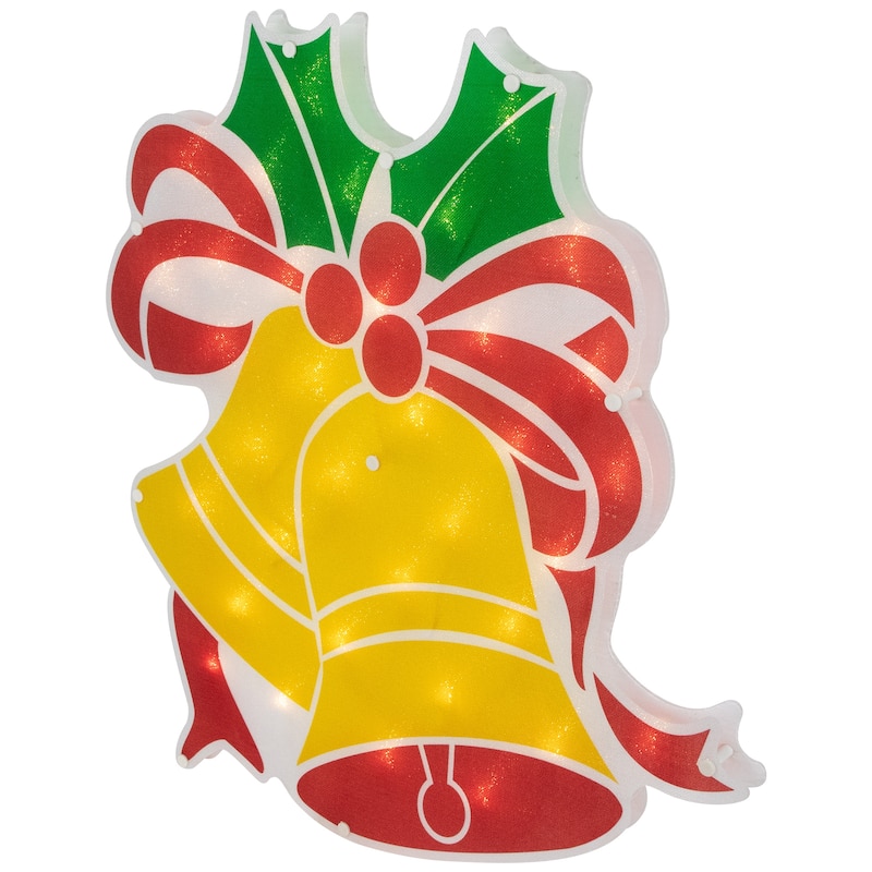 19" Lighted Christmas Bells Window Silhouette