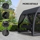 preview thumbnail 6 of 6, Outsunny 3-Seat Patio Swing Chair, Porch Swing Bed with Convertible Backrest, Cushion, Canopy, Side Pocket & Mesh Netting