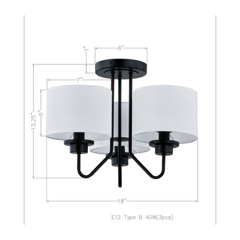 Briggs Semi-Flush Mount, Black