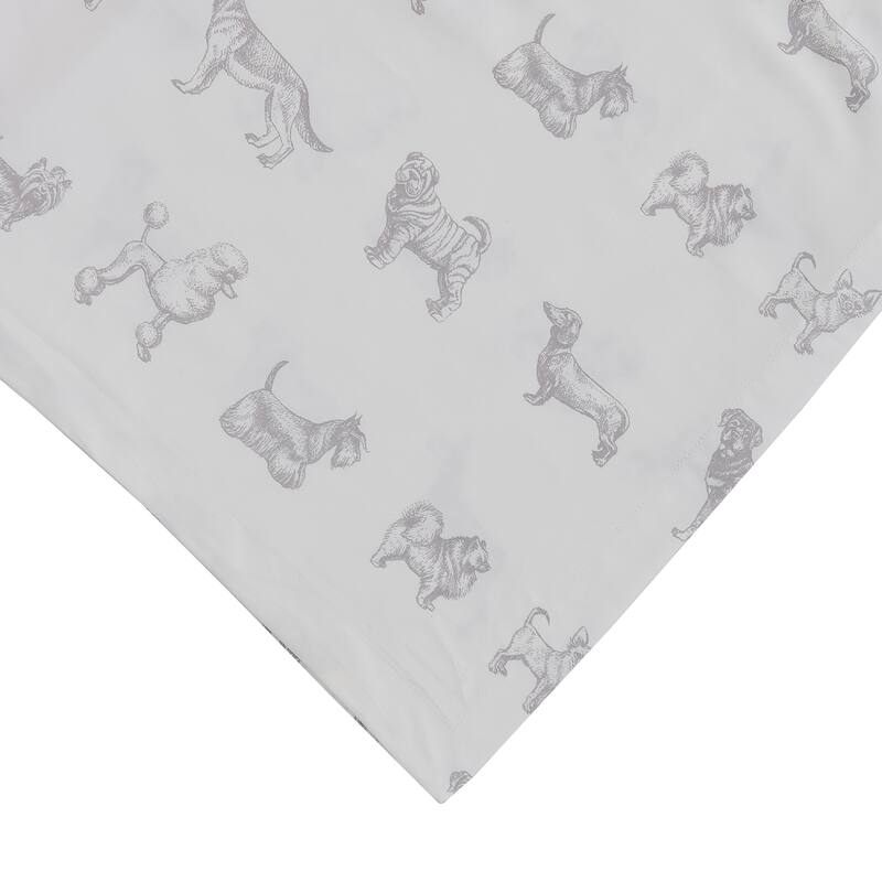 Printed Design Cotton Collection 400 Thread Count Grey Dog Duvet Set