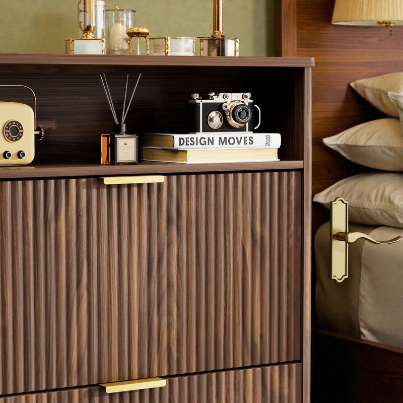 Modern Shoe Cabinet with 2 Flip Drawers, Tall Hidden Shoe Storage Organizer for Entryway, Hallway & Foyer