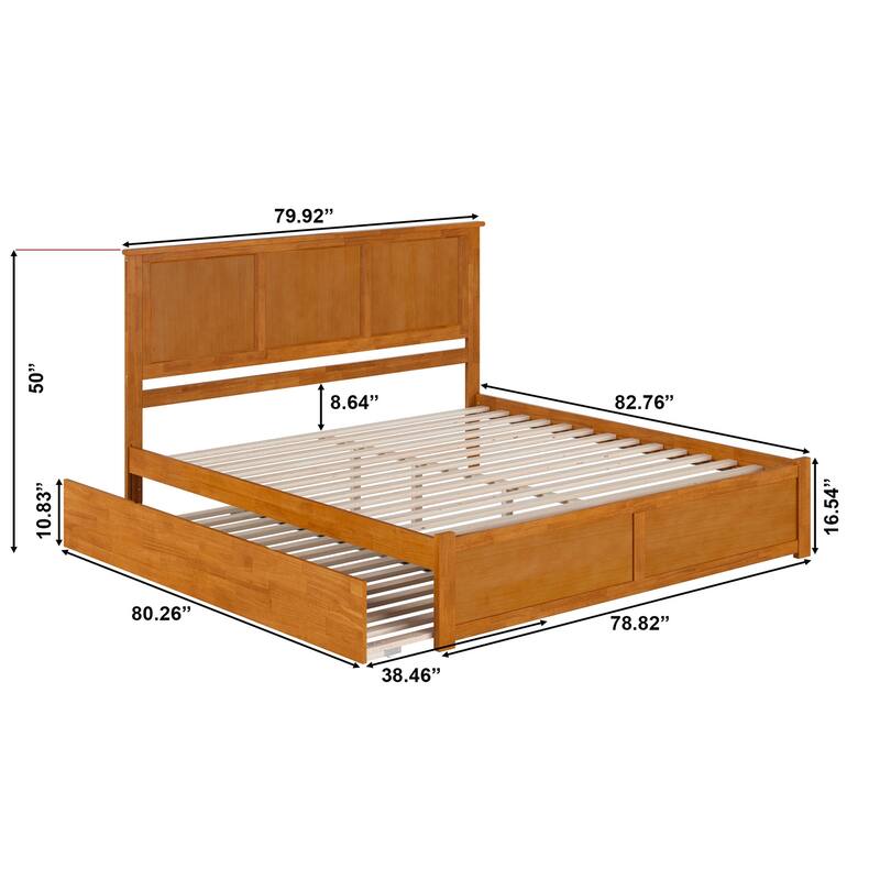 AFI Madison Platform Bed with Footboard & Twin XL Trundle