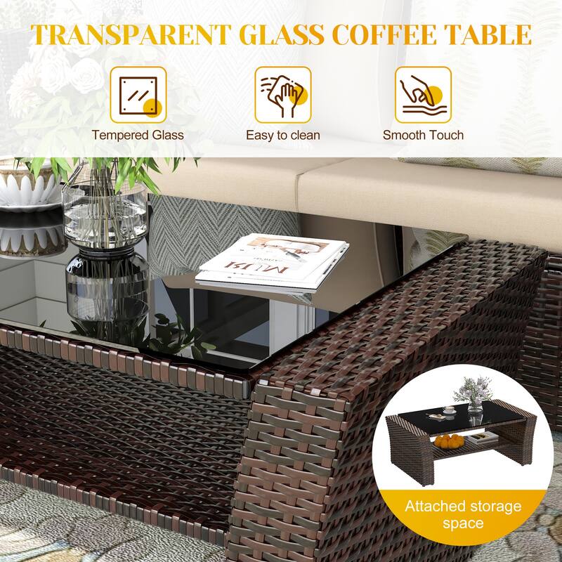 Royalcraft 4 Piece PE Rattan Wicker Outdoor Patio Furniture Set