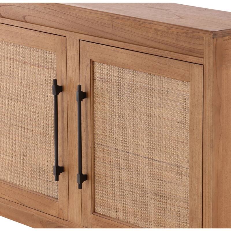 Furniture Classics Dalia Natural Mahogany Rafia Storage Cabinet