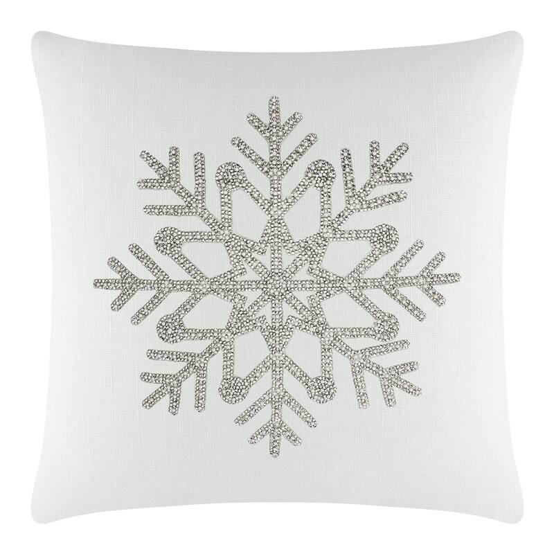 Sparkles Home Rhinestone Snowflake Pillow - Ivory - 16 x 16