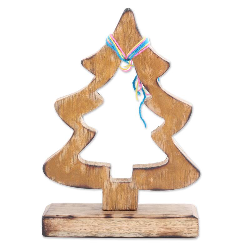 Novica Handmade Joyful Present Wood Sculpture