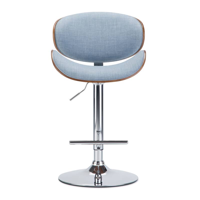 WYNDENHALL Avondale Mid Century Modern Bentwood Adjustable Swivel Bar Stool - 20.9 W x 20.5 D x 45.3 H
