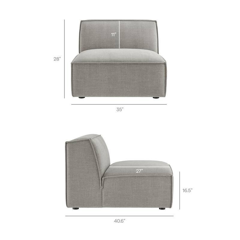 Restore 4-Piece Performance Fabric Upholstered Modular L-Shaped Sofa